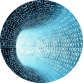 blue and white numbers in three dimensional wormhole