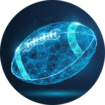 a futuristic football hovering in the air